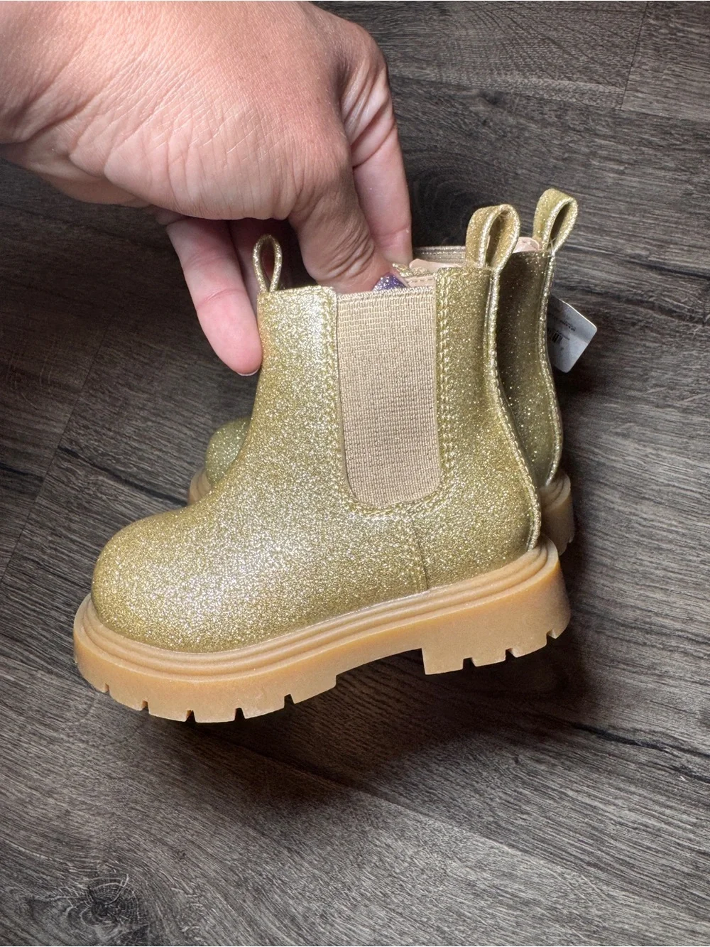 Toddler Glitter Chelsea Boots - Shimmery Gold